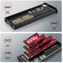 Axagon SSD korpusas EEM2-SD2 USB-C 10Gbps, M.2 NVMe/SATA, metalinis, 96 x 42 x 12 mm