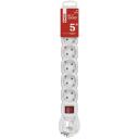 Emos Удлинитель P1625R, 5м, 6x2P+PE, выключатель, ПВХ, 3680Вт, защита от детей