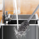 Silikona pudeļu tīrī&scaron;anas birste ar garu rokturi, Geko Home, GH01-108, 31 cm, pelēka