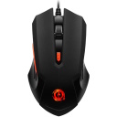 Vadu spēļu pele ar RGB apgaismojumu 3200 DPI Pixart 3168 6 programmējamas pogas USB Star Raider GM-1 Melna CND-SGM01RGB CANYON