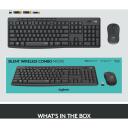 Logitech Клавиатура и мышь MK295 920-009800, беспроводные, 10м, 3 кнопки, батарея клавиатуры AA, батарея мыши AA