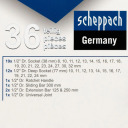 Tool Set, SCHEPPACH, SCH-4362M, 36 pcs, 1/2" connection, chrome vanadium steel, metal case