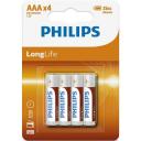 Philips Baterija AAA 1549435, 1,5 V, 4 vnt., cinko-anglies, vienkartinė baterija