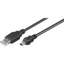 Goobay USB 2.0 Hi-Speed kabelis 50768, 3 m, USB 2.0 vīrietis (A tips), USB 2.0 mini vīrietis (B tips, 5 kontakti), melns