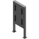 Edbak Grīdas statīvs POK101, 55", 80 kg, melns, kioska stils, ventilācijas sistēma