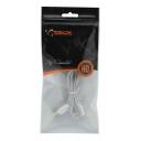 Sbox USB kabelis USB-1031W, 1m, USB A M, microUSB M, 480 Mbit/s, pīts kabelis, balta