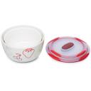Oursson Bļodu komplekts BS4781RC/DC, 3 L, 22,3 cm, 120 mm, 2,2 kg, Keramikas, Ķir&scaron;u, Balts, Silikons, Caurspīdīgs, 250 &deg;C