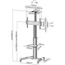 Sbox TV hoidik FS-446, 37-70, 50kg, 600x400, VESA 200x200-600x400, k&otilde;rgus 1200-1600mm, 4 ratast
