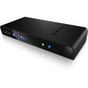 Raidsonic ICY BOX dokstacija IB-DK2241AC, strāvas adapteris AC 120/230 V, 2x USB 3.0, HDMI, DVI-I, Gigabit LAN