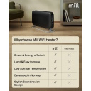 Конвекционный обогреватель мощностью 1200 Вт с WiFi управлением стальной передней панелью и LED дисплеем черный CO1200WIFI3BLACK GEN3 Mill