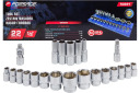 Muciņu komplekts, FORSAGE, F-50221, 1/2", 22 priekšmeti, 10-32 mm