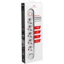 Maclean pagarinātājs MCE395 W, 110-240V AC, 50/60Hz, 2.1A, 5x F, 3x USB A, 1.5m, balts