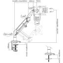 Maclean monitori hoidik ER-405B, 17-32 tolli, 9 kg, VESA 75x75, 100x100, 180 kraadi, gaasivedru, kaablite auk