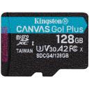 Kingston Kaart SDCG4/128GB, 128 GB, 200 MB/s, A2, U3, V30, SD adapter, exFAT, UHS-I, Class 10