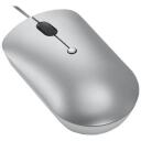 Lenovo kompakti pelė 540 GY51D20877, 1.8m, 4 mygtukai, 2400 dpi, optinė, USB-C, pilka