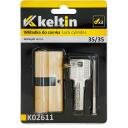 Keltin Цилиндр замка K02611, 30/30мм, матовый латунный, 3 ключа, 25000 циклов, алюминий, ZnAl механизм