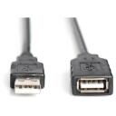 Digitus USB 2.0 aktiivne pikenduskaabel DA-73100-1, 10 m, USB A isane, USB A emane, must