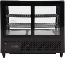 Pārdošanas vitrīna 100L, YG-05020, YATO, melna, ar LED apgaismojumu, regulējami plaukti