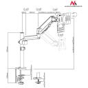 Maclean Monitori lauahoidik MC-775, 17-32'', 8 kg, 100 x 100 mm, 75 x 75 mm, must, gaasivedru, k&otilde;rguse reguleerimine