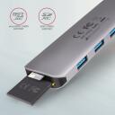 Axagon USB keskjaam HMC-HCR3A, 3x USB 3.2, 1x HDMI, 1x SD, 1x microSD, 20 cm kaabel, alumiiniumkorpus