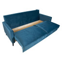 Dīvāns gulta ANNA ar uzglabā&scaron;anas kasti, zilgani zaļ&scaron; samts 15665