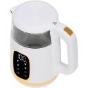 Adler Kettle with LED Display AD 1305wg, 2200 W, 1.7 L, Plastic, 360&deg; rotational base, White/Gold