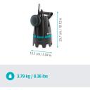 Gardena Musta vee sukeldatav pump 10500 BASIC 09008-47, 400W, 10500L/h, IP X8, 10m kaabel, 25mm osakes, ergonoomiline k&auml;epide