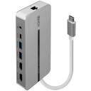 Lindy dokas stotis 43360, 2 HDMI, 1 RJ45, 1 USB-C, 2 USB 3.2, 1 garsojimo lizdas, 100W įkrovimas