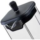 Resto Tējkanna 90503, 600 ml, Melna, Borosilikāta stikls, Plastmasas filtrs, Plastmasas vāks, Kvadrāta forma