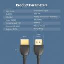 Vention HDMI kabelis AAIBD 0.5m, 18 Gbit/s, 4.5 mm skersmu, 3D, 4K, juodas, 2 x HDMI A vyri&scaron;ki jungtys