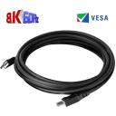 Club3D кабель DisplayPort CAC-1061 5м, 32.4Gbps, 1.4, 28AWG, черный, золотые контакты, защелкивающиеся разъемы