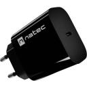 Natec Laadija RIBERA NUC-2395, 20W, 100-240V, 50/60Hz, 3A, 1xUSB-C, 1xUSB-A, kiire laadimine, OVP, OTP, OCP, SCP