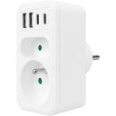 Maclean sadalītājs MCE249 F/W, 100-240VAC, 50-60Hz, 2x kontaktligzda, 2xUSB-A, 2xUSB-C PD 20W, 6A, 16A, balts