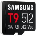 Samsung T9 microSD kaart MB-MH512T/WW, 512 GB, 200 MB/s, 130 MB/s, UHS-I, U3, V30, A2, veekindel, l&ouml;&ouml;gikindel