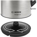 Bosch Veekeetja DesignLine TWK3P420, 2400 W, 1.7 L, Roostevaba teras, 360&deg; p&ouml;&ouml;ratav alus