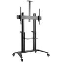 Digitus Stends DA-90452, 70-120", 140 kg, 2 plaukti, 4 ratiņi, VESA 1000x600, matēts melns