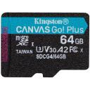 Kingston Kaart SDCG4/64GB, 64 GB, 200 MB/s, A2, U3, V30, SD adapter kaasas