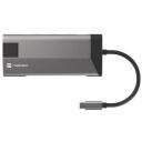 Natec USB-C Multiport Adapter NMP-1690, 0.15 m, 3x USB 3.0, HDMI 4K, RJ45, SD, microSD, USB-C PD
