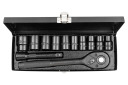 Smūginių įrankių rinkinys, Forsage, F-4122-5, 12 dalių, 1/2" (6-kampės) galvutės, 10-24 mm, su smūginiu raktu ir prailgintuvu