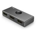 Hama HDMI slēdzis 00205324, 2x2 HDMI, 7680&times;4320, 120Hz, manuāla pārslēg&scaron;ana, gumijas pamatne