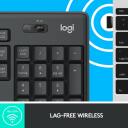 Logitech Клавиатура и мышь MK295 920-009800, беспроводные, 10м, 3 кнопки, батарея клавиатуры AA, батарея мыши AA