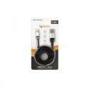 Sbox USB kabelis USB-IPH-2,4A, 1,5m, 480 Mbit/s, USB A M, Lightning (iPh) M, melna/sudraba, pīts kabelis: Nē