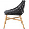 Садовый стул HELSINKI, 64x65xH84см, алюминиевая рама с плетеной черной веревкой 20532 HOME4YOU