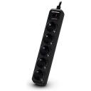 Cyberpower Pārsprieguma aizsargs B0520SC0-DE, 5 x Type F, 350J, 7500A, 10A, 1.8m, melns