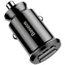 Baseus Auto Laadija, CCALL-ML01, 2xUSB, 5V, 3.1A, 15W, must, 2 laadimisporti
