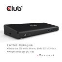Club3D dokstacija CSV-1562 USB 3.2 Gen 1, 4x USB Type-A, 1x USB Type-C, 3x 4K displeji, 60W PD, Gigabit Ethernet, melna