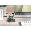 Digitus dokstacija DA-71545, 2xUSB Type-C, 0.6A, 3A, 5V, UASP atbalsts, Plug and Play, melna