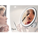 Super patogus LED makiažo veidrodis su stalo stovu ir sieniniu tvirtinimu 20 cm su 2×AAA maitinimu Baltas AD2168 Adler