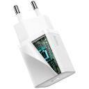Baseus Super Si Ātrā Lādētājs 1C 20W TZCCSUP-B02, AC 100-240V, 1m, USB-C uz Lightning, 20W Max, PVC