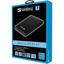 Sandberg HDD/SSD korpuss 133-89, 2.5", 1, SATA, 9.5 mm, 5 Gbit/s, Micro-USB B, 1 USB, Melns